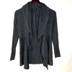 White House Black Market Charcoal Gray Unstructured Long Cardigan Sweater Small